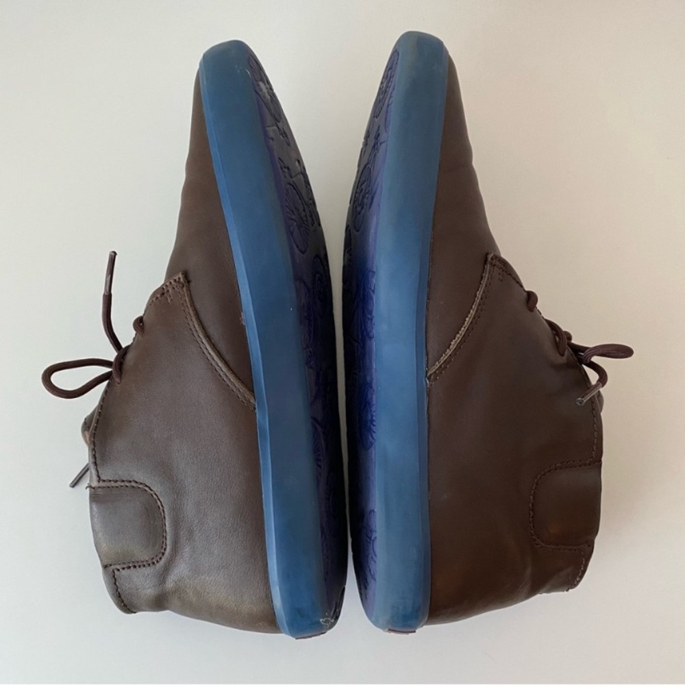 Camper Lace-up Chukka Boots in Brown Leather with Blue Soles, Size US 11, EUC - Picture 8 of 12